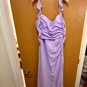 Azazie Lilac Ruffle-Detail Bridesmaid Dress